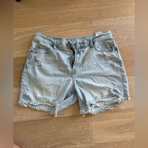 Old Navy High-Rise Slouchy Straight Shorts Light Wash SZ 10